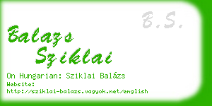 balazs sziklai business card